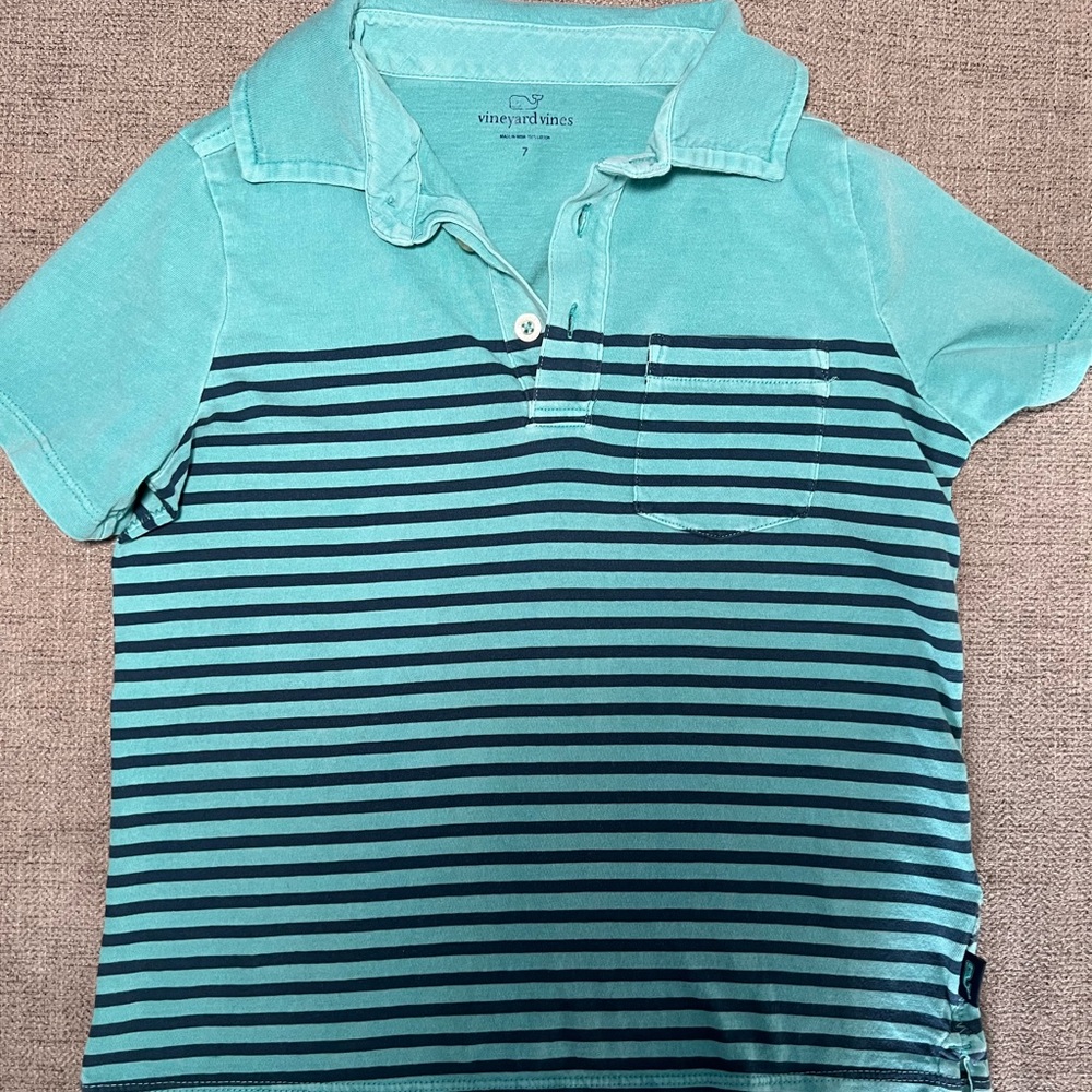 Vineyard Vines Kids' Blue Striped Polo Shirt